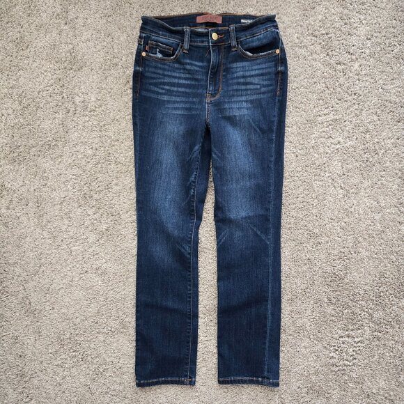 Judy Blue Skinny Fit Capri Jeans Women's High Rise Dark Wash Stretch Denim 5/27 - Picture 1 of 9